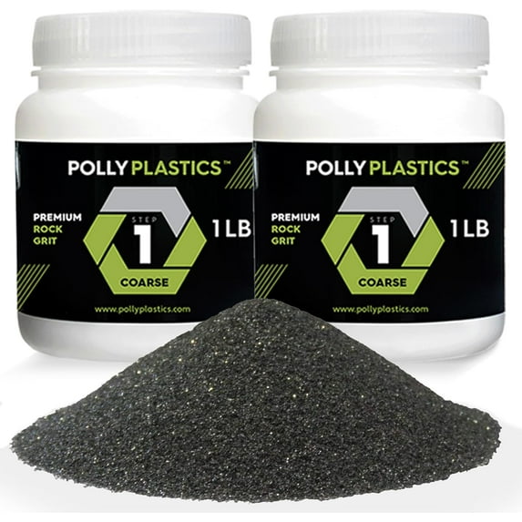 Polly Plastics Rock Tumbler Grit Refill Coarse 60/90 Silicon Carbide Stage 1 for Tumbling (2x1lb)