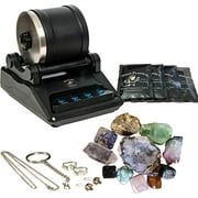 Polly Plastics Rock Tumbler Kit with Rough Gemstones and 4 Tumbler Grits 1lb Barrel