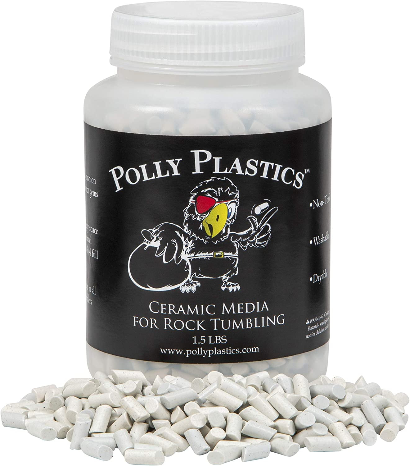 Polly Plastics Rock Tumbling Ceramic Filler Media (Small Cylinder Size