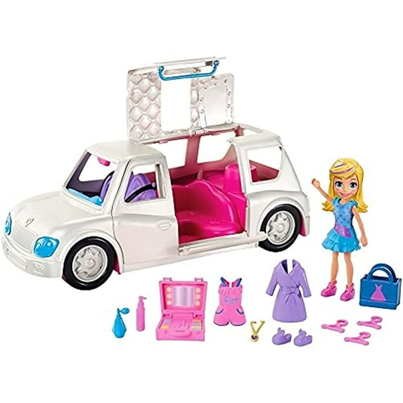 Polly Pocket Arrive in Style Limo Doll Playset, 14 Pieces