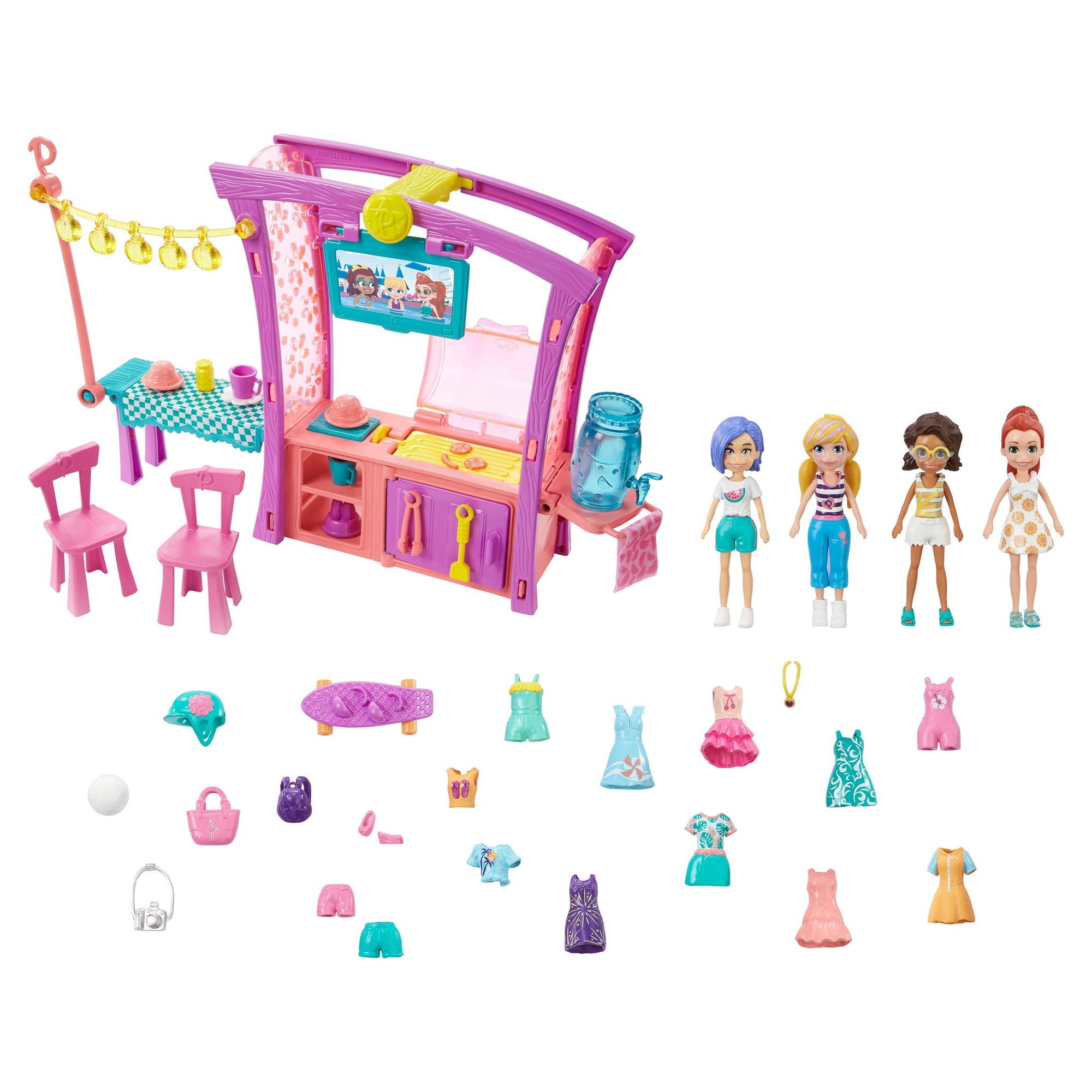 Polly Pocket BBQ Party Doll Playset, 30 Pieces - image 1 of 3