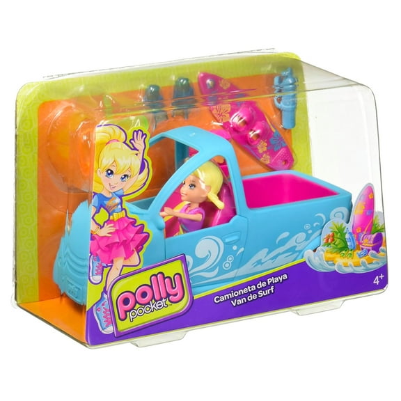 Polly Pocket Beach Van Camioneta De Playa Van De Surf