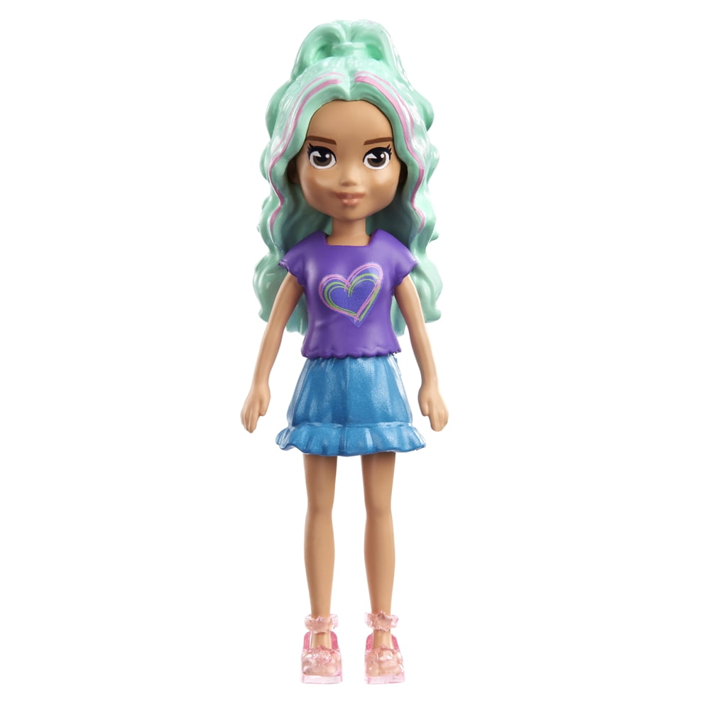 Polly Pocket Collectible Doll ~ Polly's Friend with Blue Hair, Wearing ...