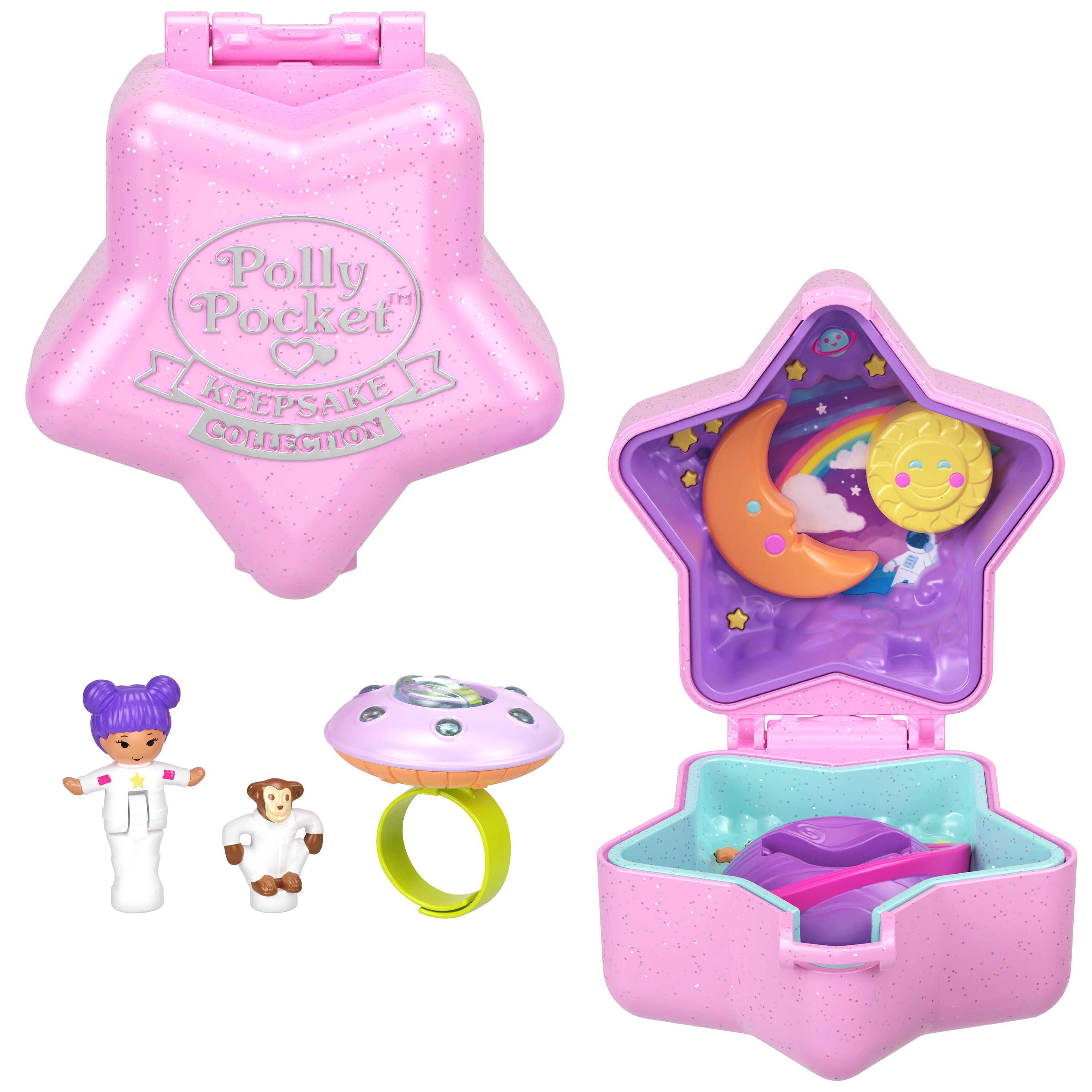 Polly Pocket Collector, Fairy Meadow Ring and Case, Heritage Micro
