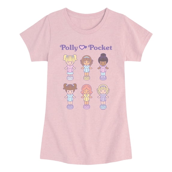 Polly Pocket - Doll Grid - Youth Girls Fitted Short Sleeve T-Shirt