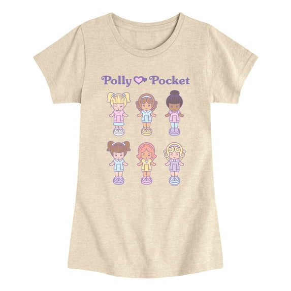 Polly Pocket - Doll Grid - Youth Girls Fitted Short Sleeve T-Shirt