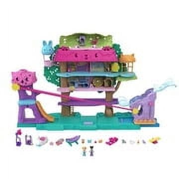 Polly Pocket Doll Playsets with 4 Adorable Animal Figures & 1 Swan Vehicle