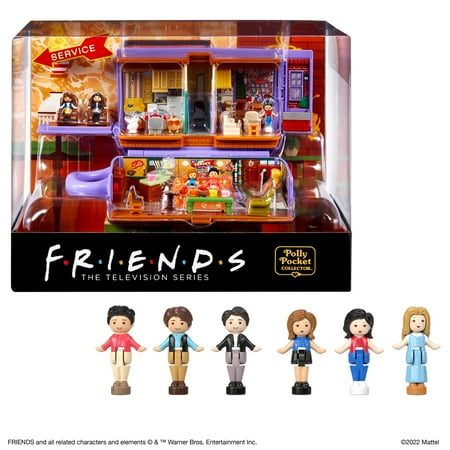 Polly Pocket Playset, Friends TV Show Collector Compact with 6 Dolls and 9 accessories