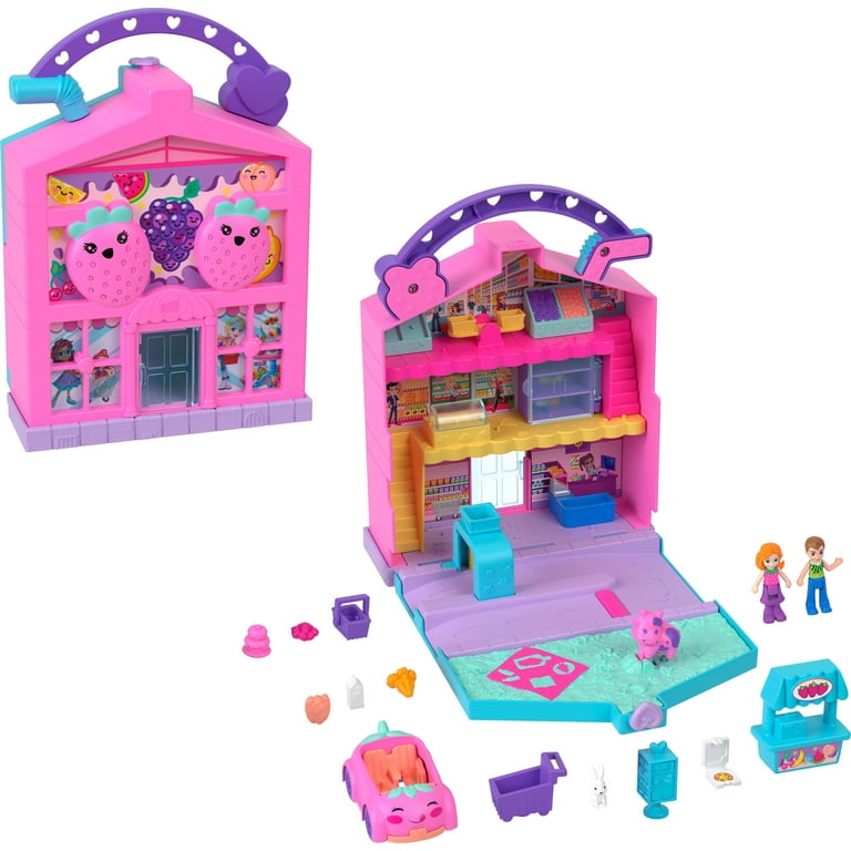 Polly Pocket Dolls Playset Food Toy with Micro Dolls and Accessories Multi Color