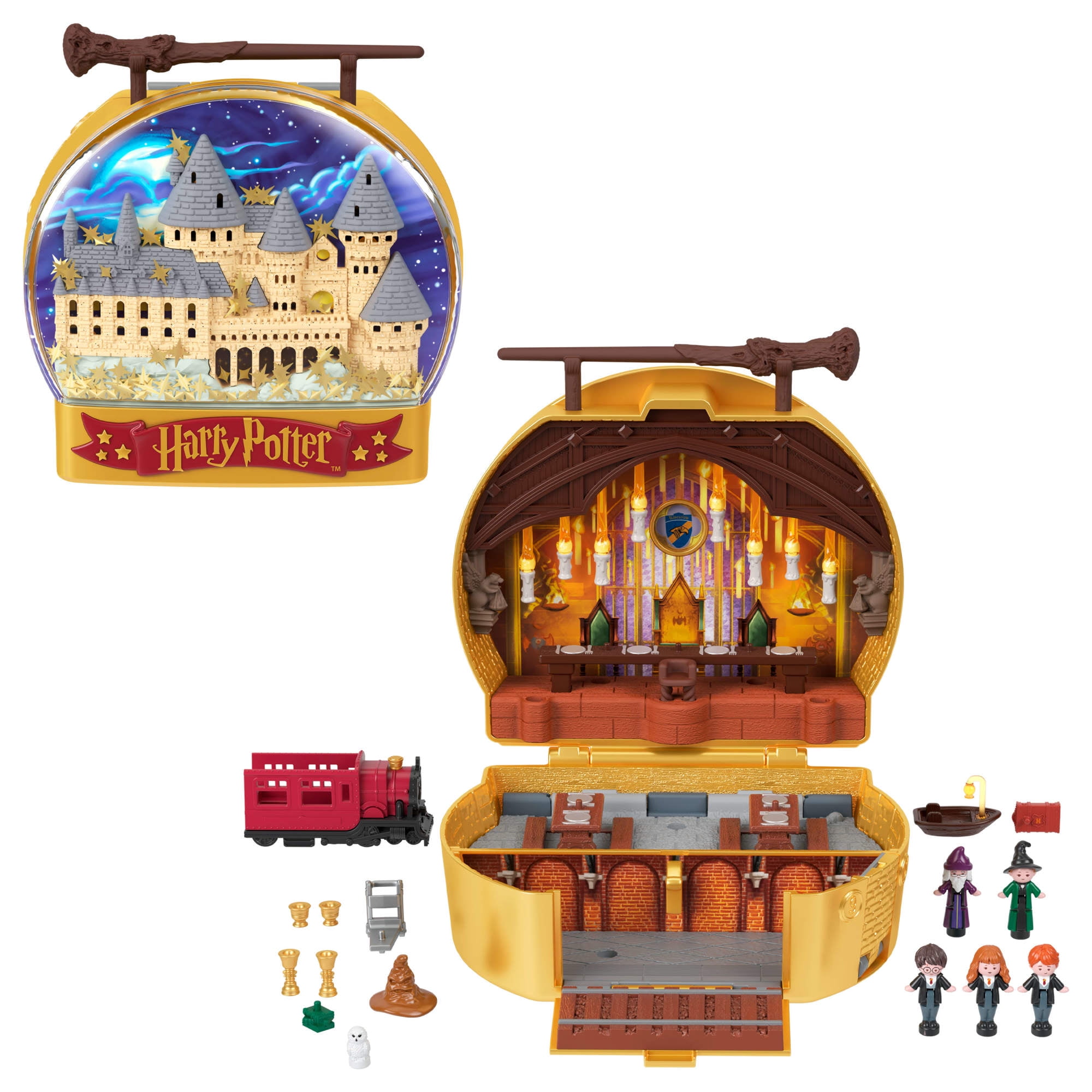 Polly Pocket Dolls and Playset, Collector Harry Potter Compact with 5 Dolls and 11 Accessories