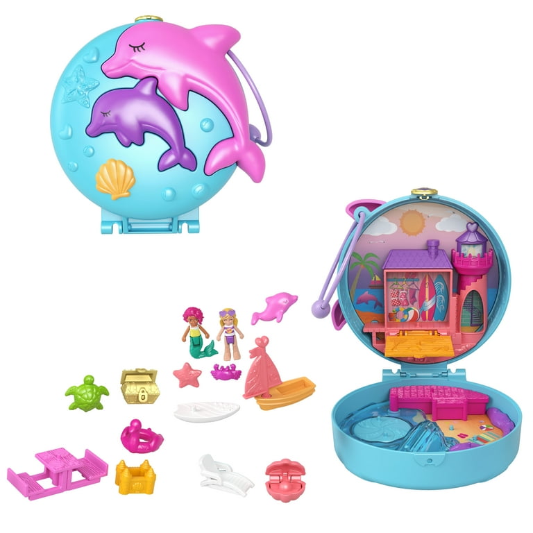  Polly Pocket Playset, Travel Toy with 2 Micro Dolls