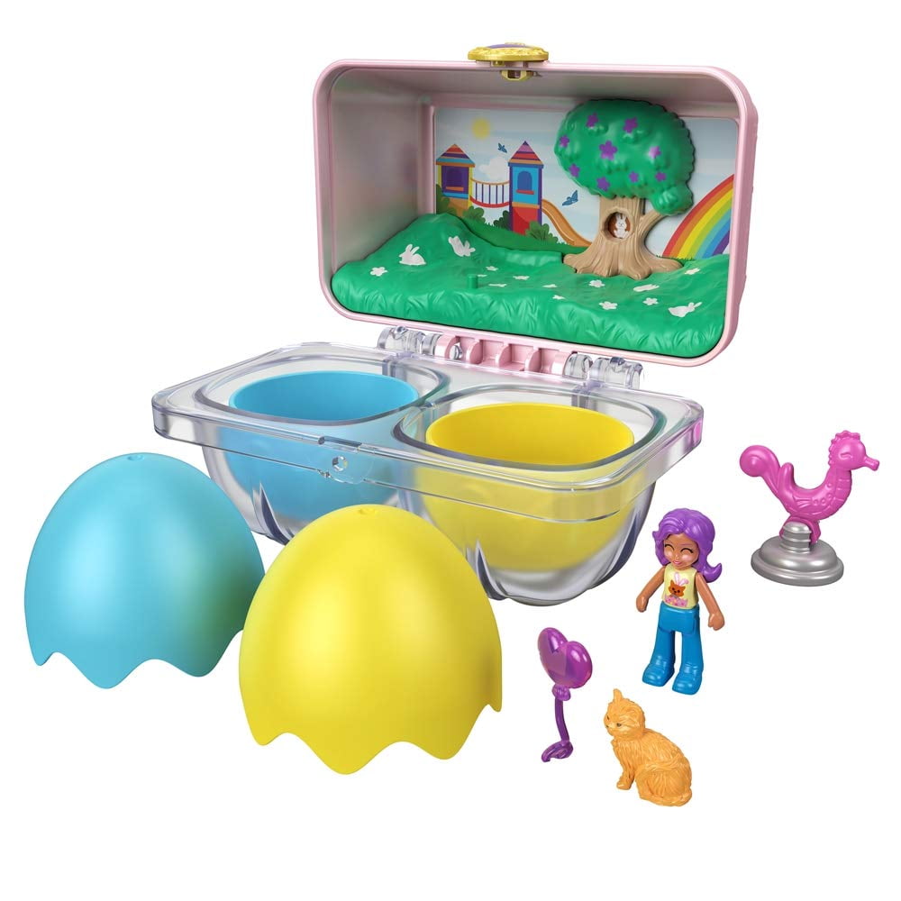 Polly Pocket Mystery Surprise Egg Carton Pink Rainbow Playground