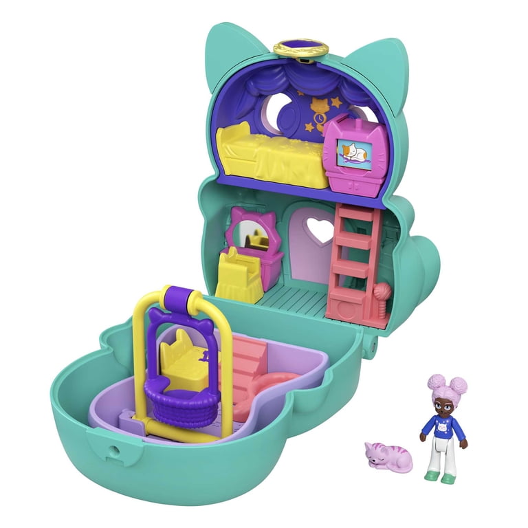 Polly Pocket Flip & Find Cat Compact, Travel Toy with Micro Polly Doll &  Pet Cat - Walmart.com