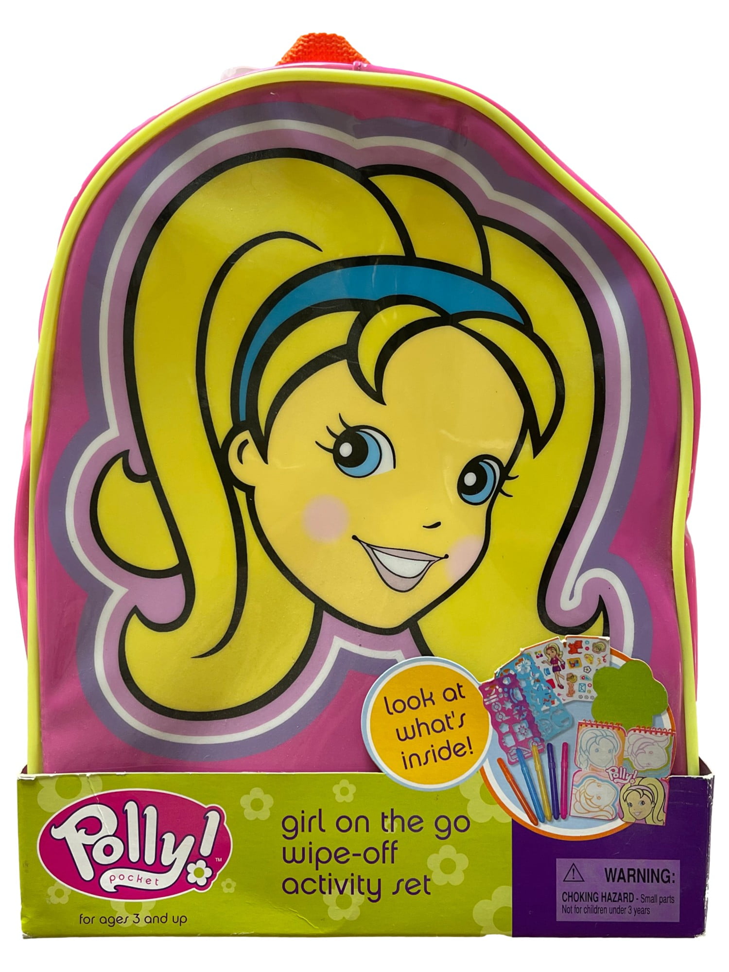 Polly Pocket Girl On The Go Wipe Off Activity Playset in Backpack Colors Vary Walmart
