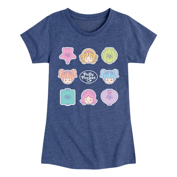 Polly Pocket - Grid - Youth Girls Fitted Short Sleeve T-Shirt
