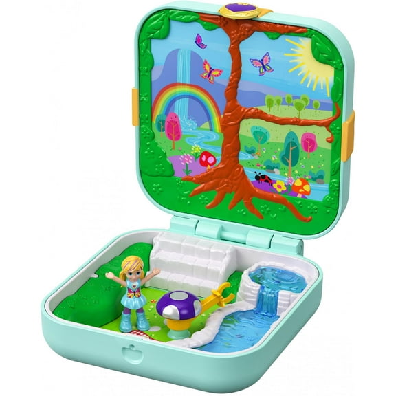 Polly Pocket Hidden Hideouts Polly Flutterrific Forest Compact Playset