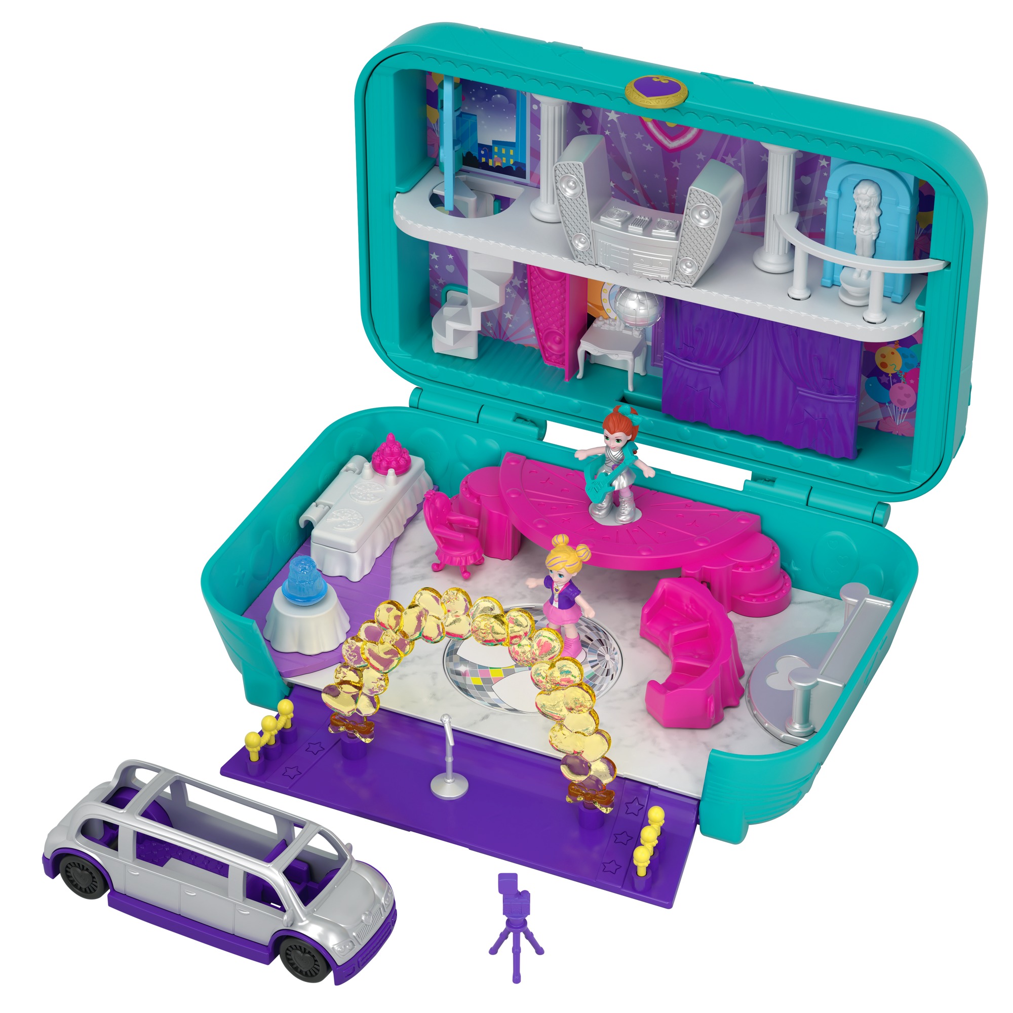 Polly Pocket Hidden Places Dance Par-taay! Compact with Accessories - image 1 of 10