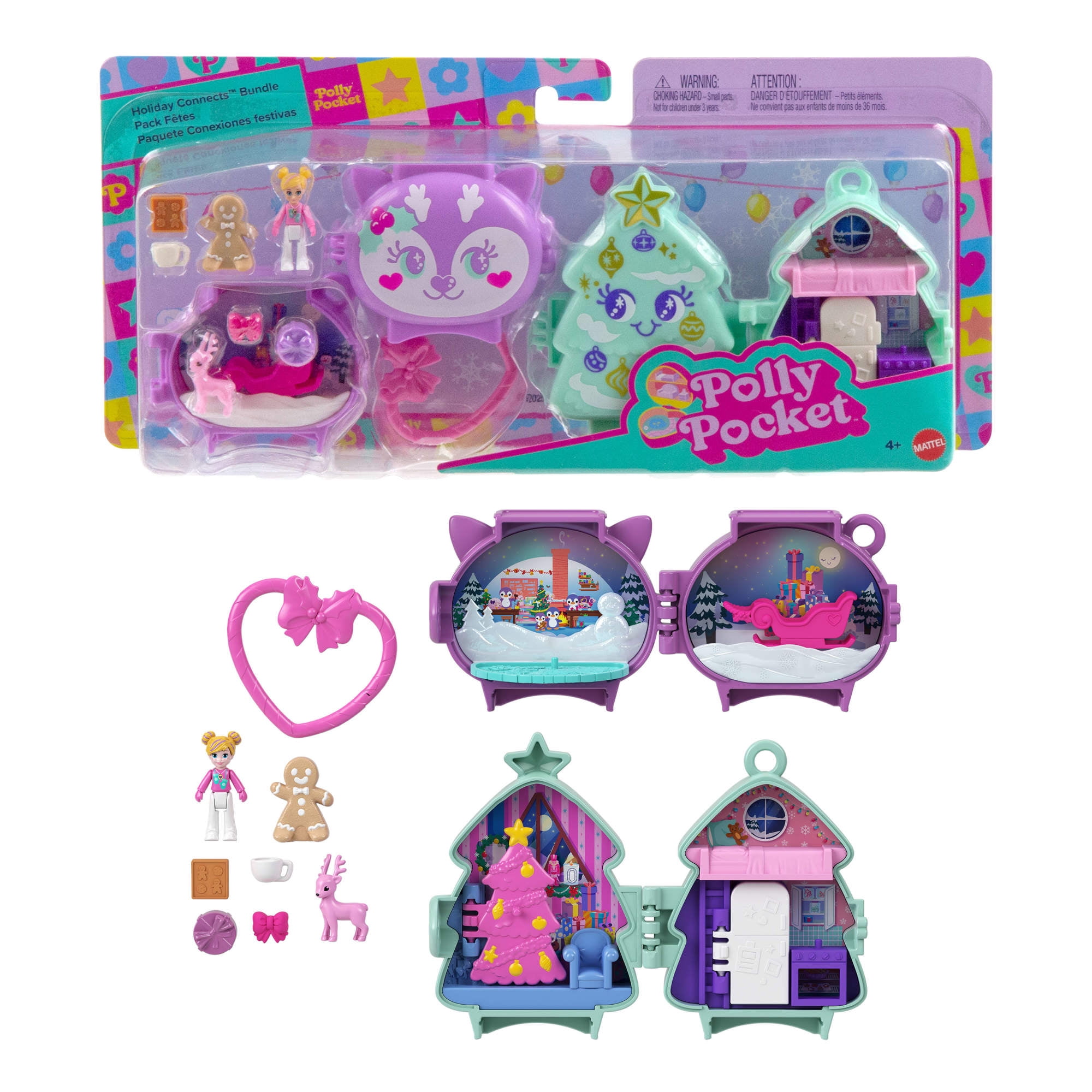 Polly Pocket Holiday Connects Bundle Stackable Playset Micro Doll polly-pocket-holiday-connects-bundle-stackable-playset-micro-doll