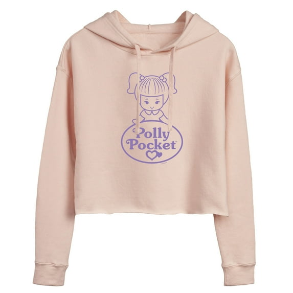 Polly Pocket - Logo And Doll - Junior's Cropped Hoodie