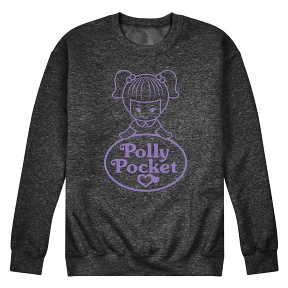 Polly Pocket - Logo And Doll - Men's Crew Neck Fleece Pullover