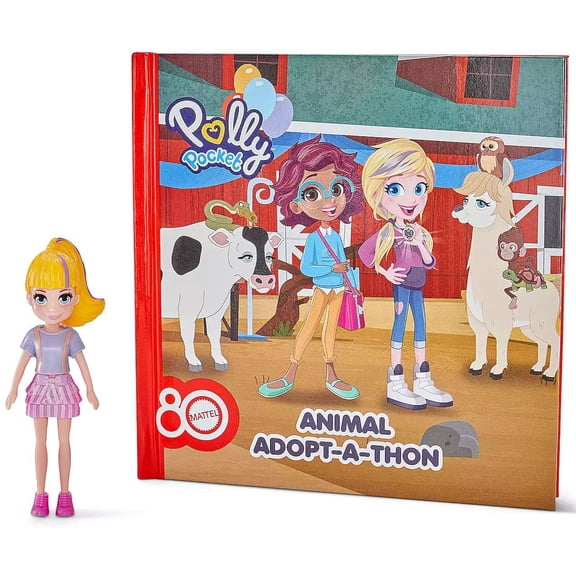 Polly Pocket Mattel 80th Anniversary Animal Adopt-A-Thon Gift Set