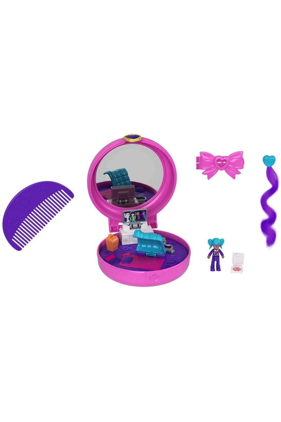 Polly Pocket Micro Clip & Comb Sleepover Compact Playset