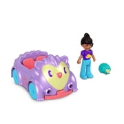 Polly Pocket Micro Doll with Hedgehog-Themed Die-cast Car and Mini Pet, Travel Toys