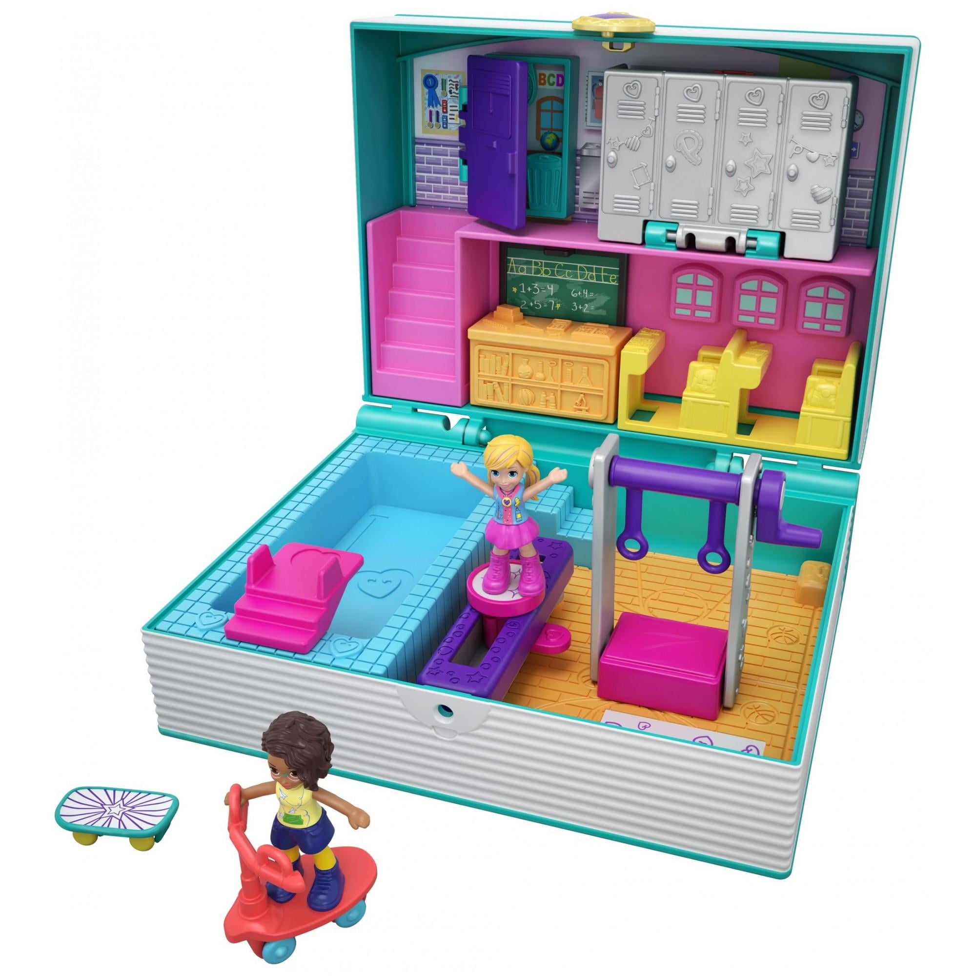 Polly Pocket Mini Middle School Compact with Dolls & Accessories 