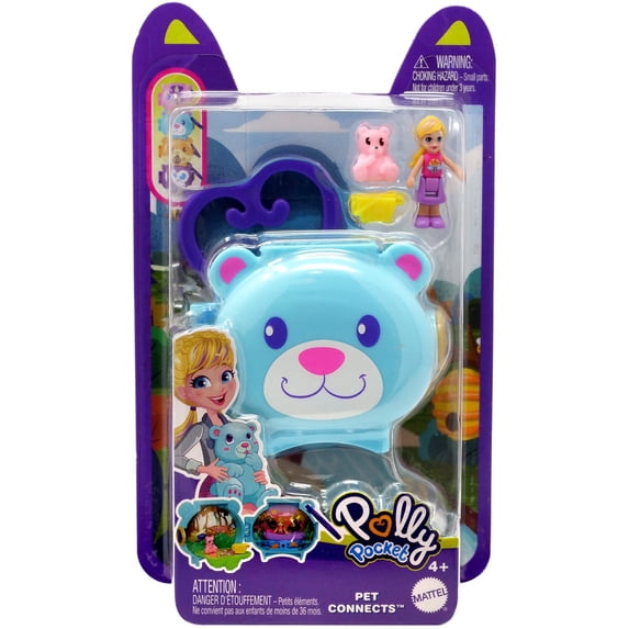 Polly Pocket Pet Connects Blue Bear Micro Playset