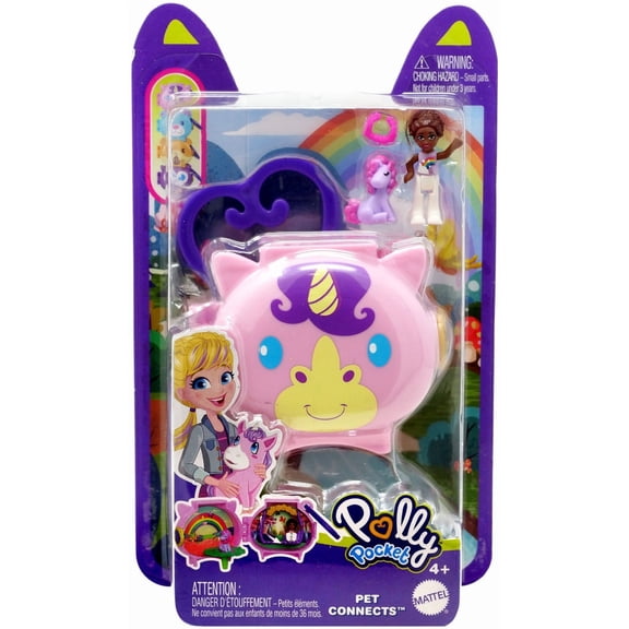Polly Pocket Pet Connects Unicorn Micro Playset
