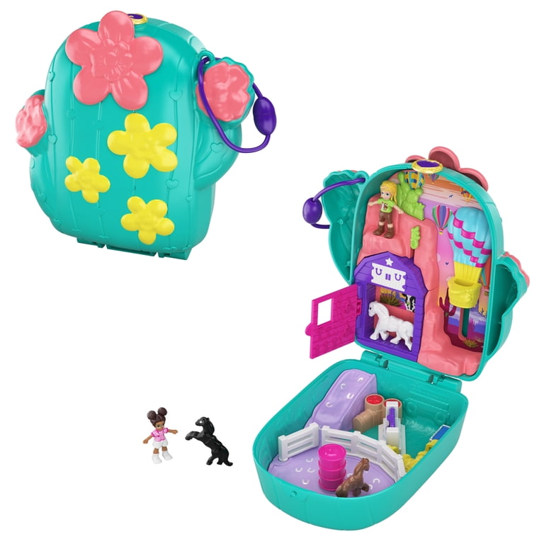 Polly Pocket World Cactus Cowgirl Ranch Compact with 2 Micro Dolls &  Accessories - Walmart.com