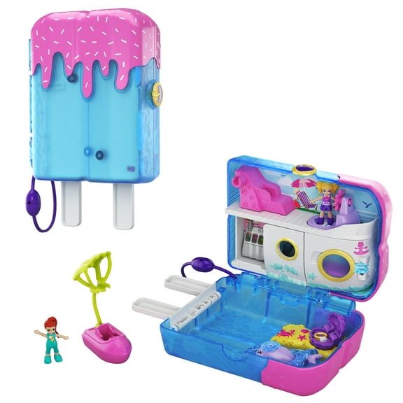 Polly Pocket Pocket World Sweet Sails Cruise Ship Compact Playset with 2 Micro Dolls & Accessories