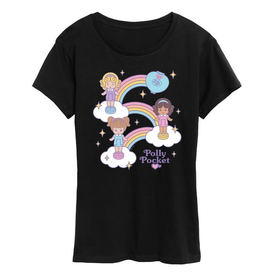 Polly Pocket - Polly And Friends Rainbows- Women's Short Sleeve Graphic Tee