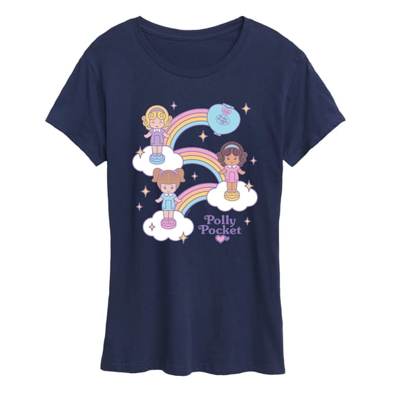 Polly Pocket - Polly And Friends Rainbows- Women's Short Sleeve Graphic Tee