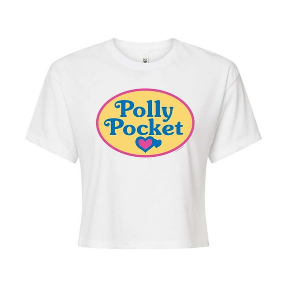 Polly Pocket - Polly Pocket Color Logo - Juniors Cropped Cotton Blend T-Shirt