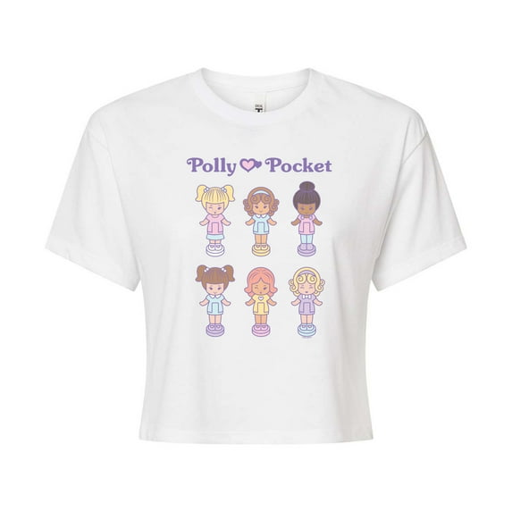 Polly Pocket - Polly Pocket Doll Grid - Junior's - Women's Cropped T-shirt