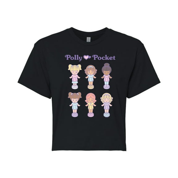Polly Pocket - Polly Pocket Doll Grid - Junior's - Women's Cropped T-shirt
