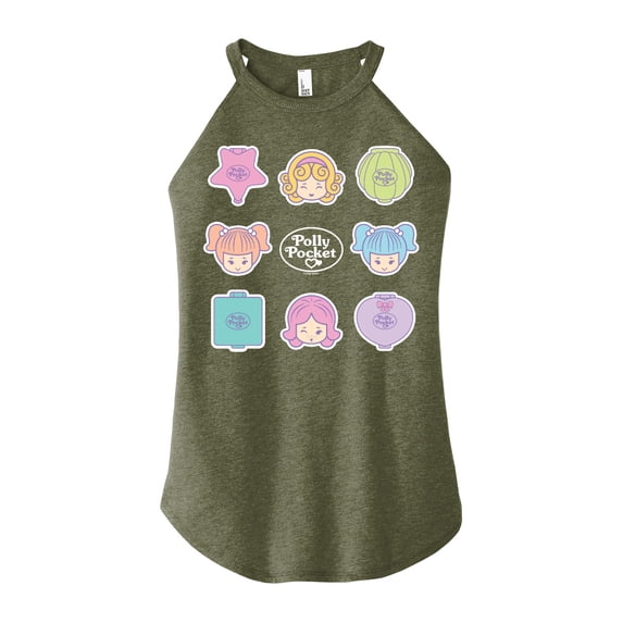 Polly Pocket - Polly Pocket Grid - Juniors High Neck Tank Top
