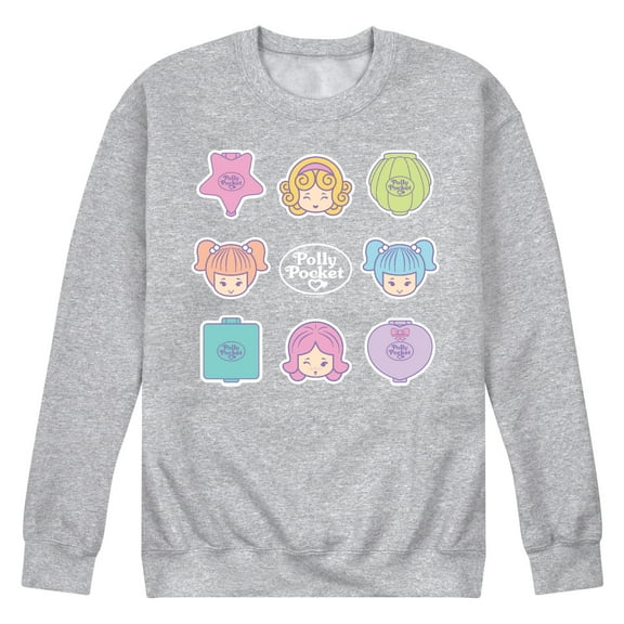 Polly Pocket - Polly Pocket Grid - Men's Crew Neck Fleece Pullover