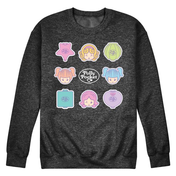 Polly Pocket - Polly Pocket Grid - Men's Crew Neck Fleece Pullover
