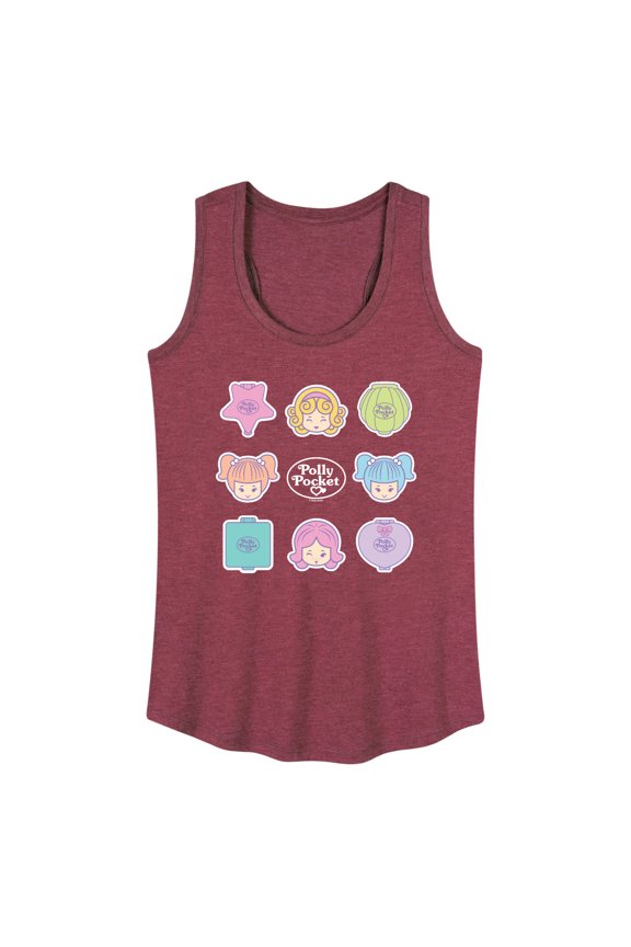 - Polly Pocket Grid - Women's Racerback Tank Top