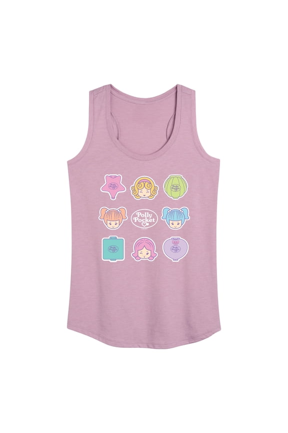 - Polly Pocket Grid - Women's Racerback Tank Top