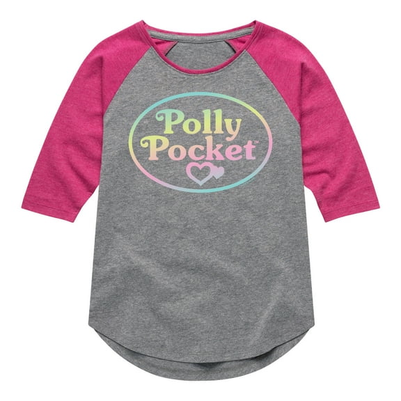 Polly Pocket - Polly Pocket Ombre Logo - Toddler And Youth Girls Raglan Graphic T-Shirt
