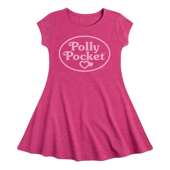Polly Pocket - Polly Pocket Pink Logo - Toddler And Youth Girls Fit And Flare Dress