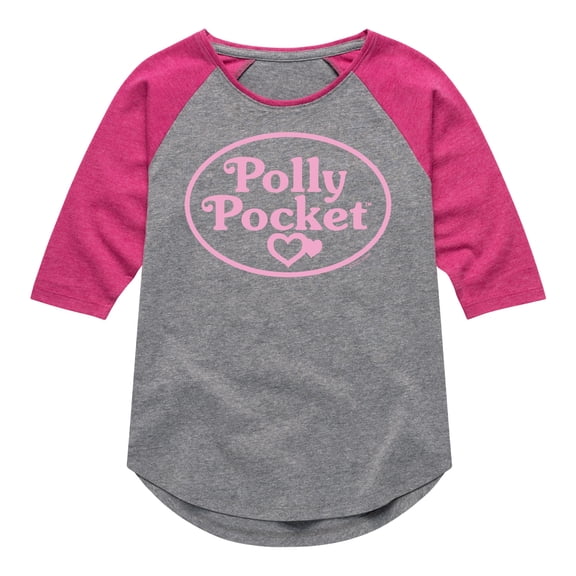 Polly Pocket - Polly Pocket Pink Logo - Toddler And Youth Girls Raglan Graphic T-Shirt