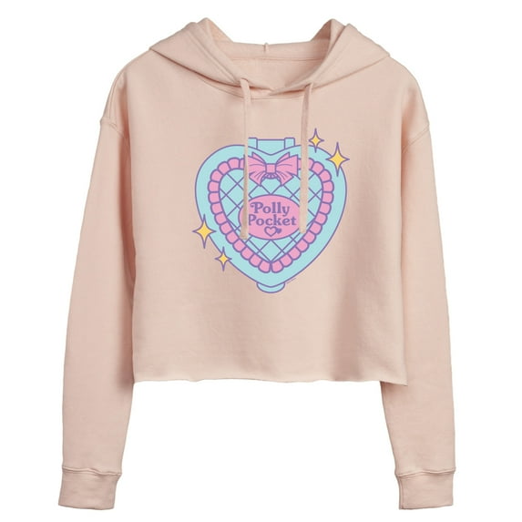 Polly Pocket - Polly Pocket Quilted Heart Case - Junior's Cropped Hoodie