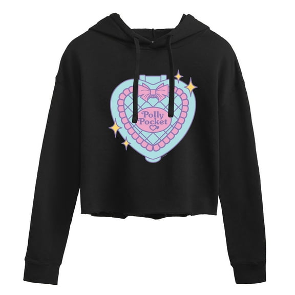 Polly Pocket - Polly Pocket Quilted Heart Case - Junior's Cropped Hoodie