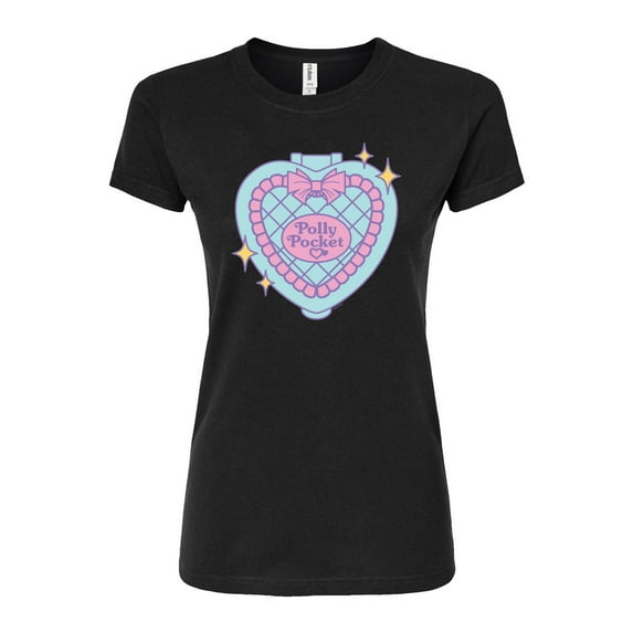 Polly Pocket - Polly Pocket Quilted Heart Case - Junior's Fitted Graphic T-Shirt