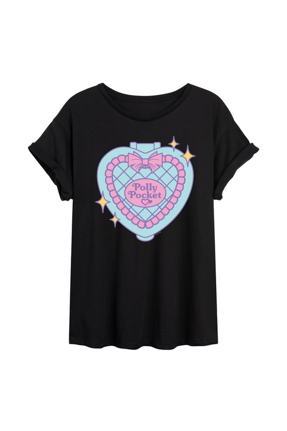 - Polly Pocket Quilted Heart Case - Women's Oversized Graphic T-Shirt
