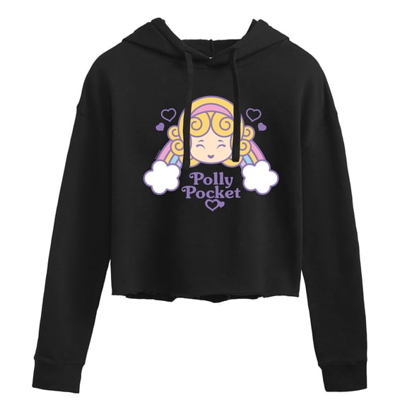 Polly Pocket - Polly Pocket Rainbow Hearts - Junior's Cropped Hoodie